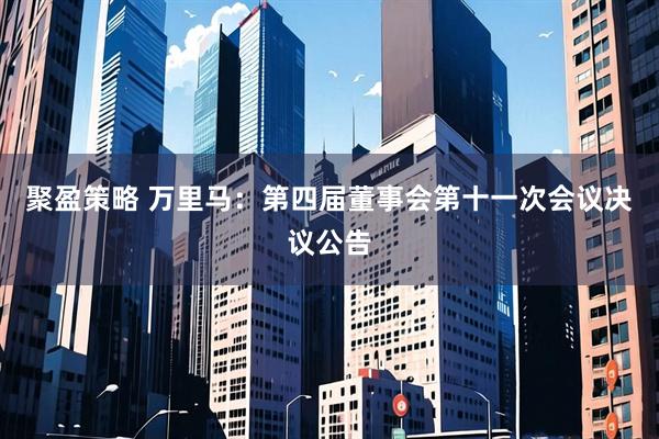 聚盈策略 万里马：第四届董事会第十一次会议决议公告